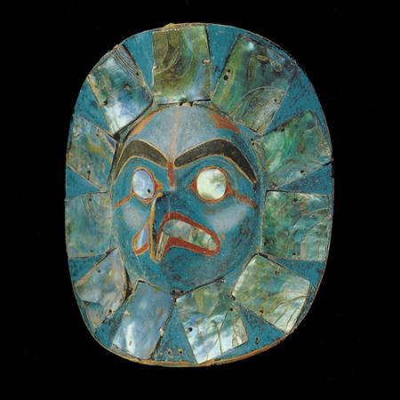 A Native frontlet photographed in the Seattle Art Museum collection