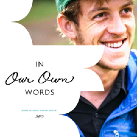 2015 annual report cover with title "In Our Own Words"