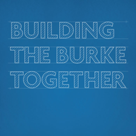 2016 annual report cover with title "Building the Burke Together"