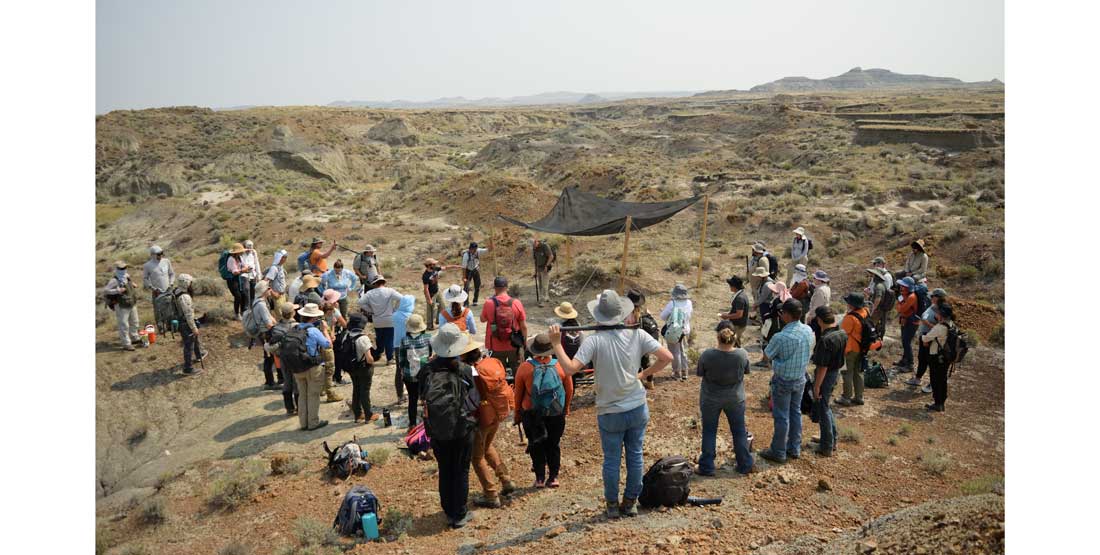 DIG participants get their first look at a real dinosaur excavation quarry.  