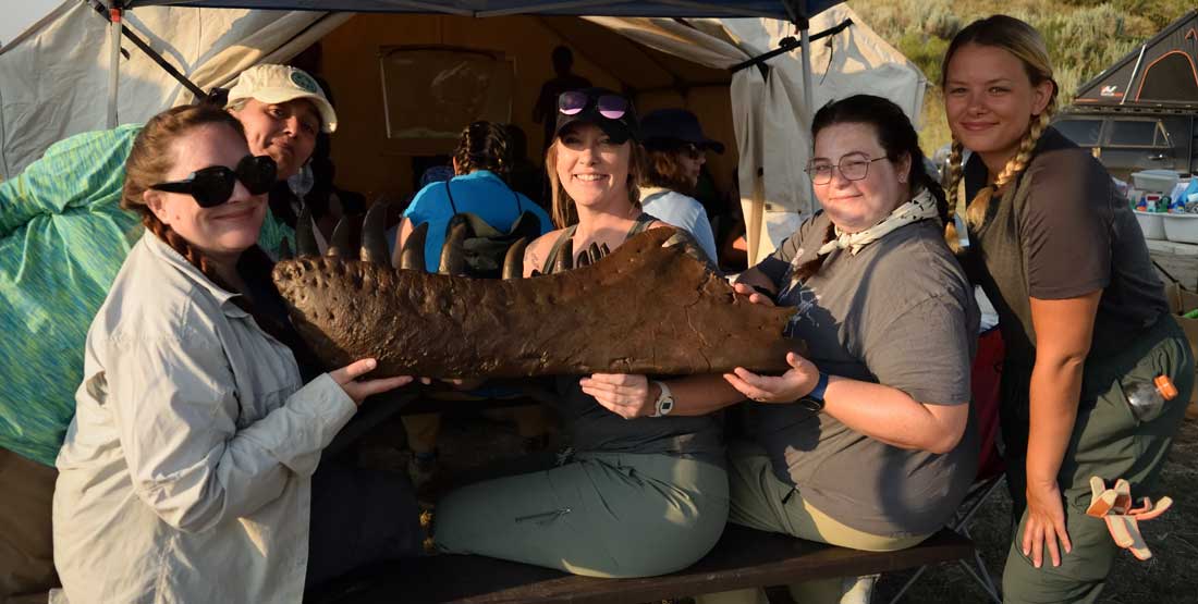 DIG Instructors with a cast of the Burke’s Tufts-Love T. rex jaw. 