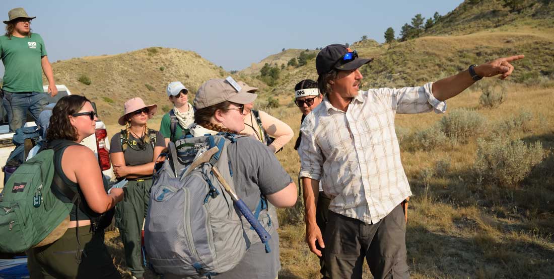 DIG Field School director Dr. Greg Wilson Mantilla points teams in the right direction.  