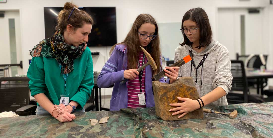 students in high school girls in science