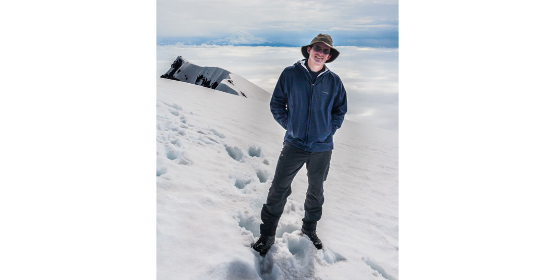 Eric Wagner on the summit of Mount St. Helens